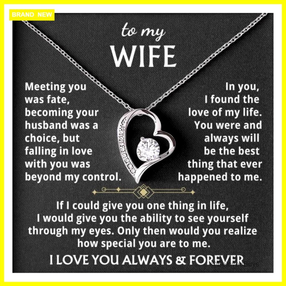 Forever Love Heart Pendant Necklace With Cubic Zirconia Adjustable Chain
